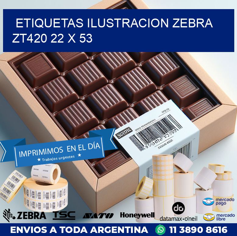 ETIQUETAS ILUSTRACION ZEBRA ZT420 22 x 53