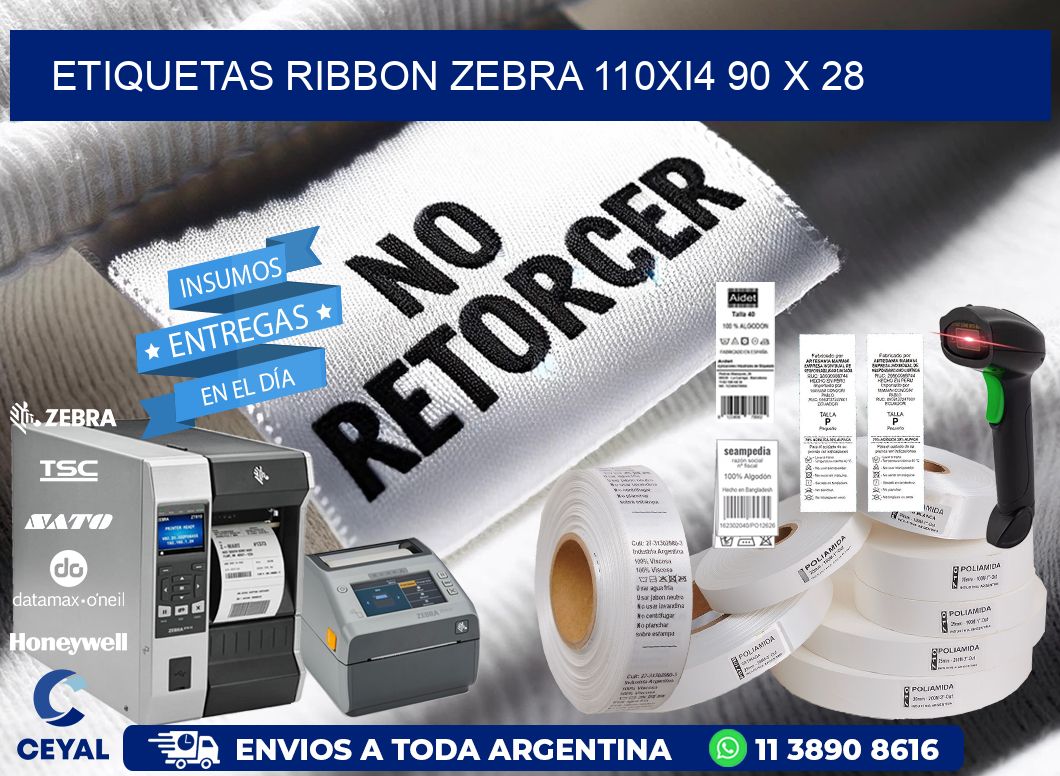 ETIQUETAS RIBBON Zebra 110Xi4 90 x 28