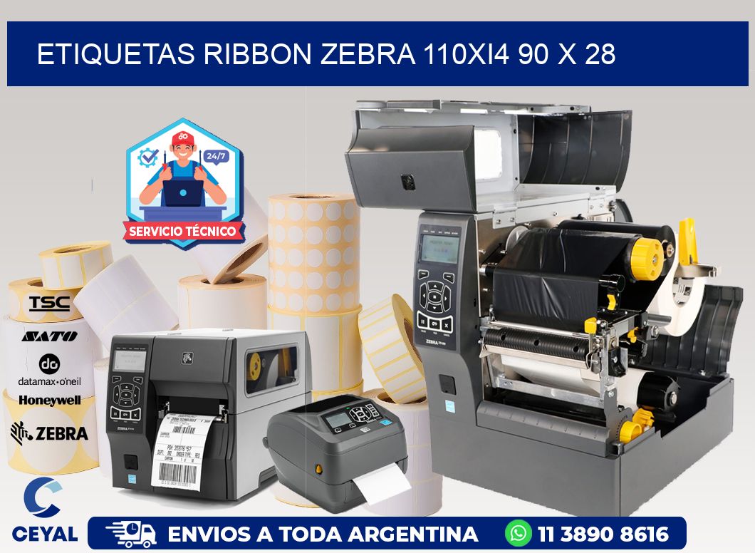 ETIQUETAS RIBBON Zebra 110Xi4 90 x 28