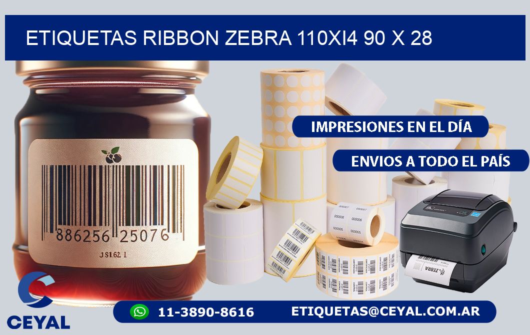 ETIQUETAS RIBBON Zebra 110Xi4 90 x 28