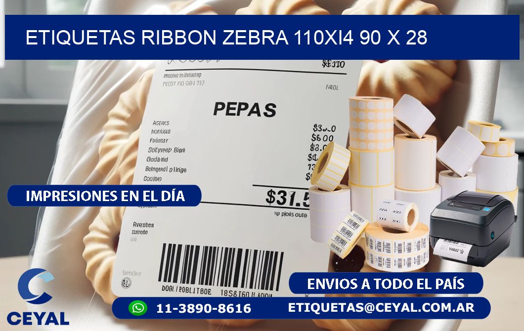 ETIQUETAS RIBBON Zebra 110Xi4 90 x 28