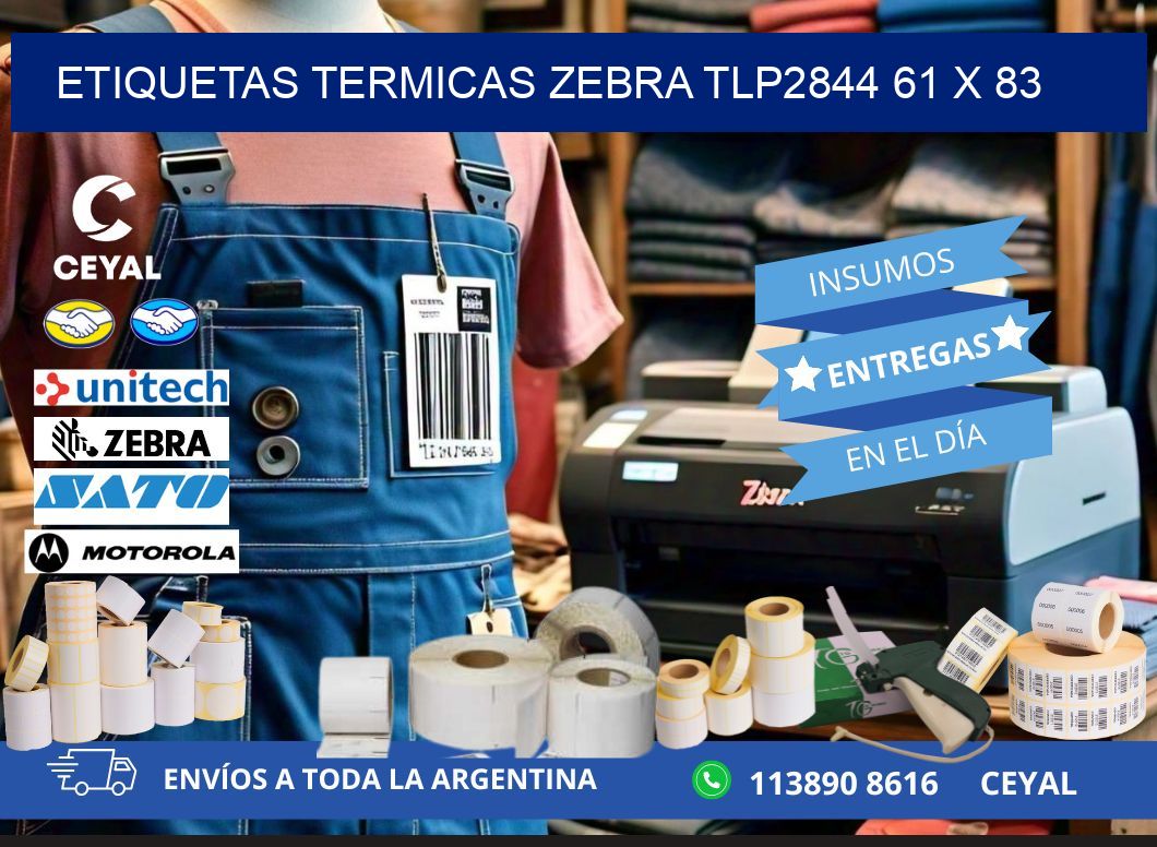 ETIQUETAS TERMICAS ZEBRA TLP2844 61 x 83