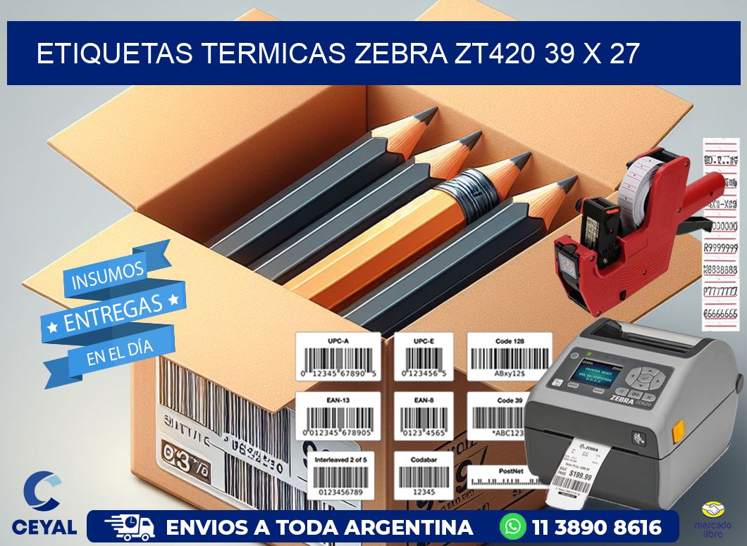 ETIQUETAS TERMICAS ZEBRA ZT420 39 x 27