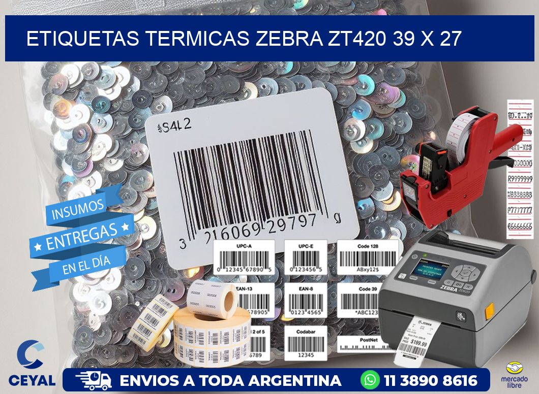 ETIQUETAS TERMICAS ZEBRA ZT420 39 x 27