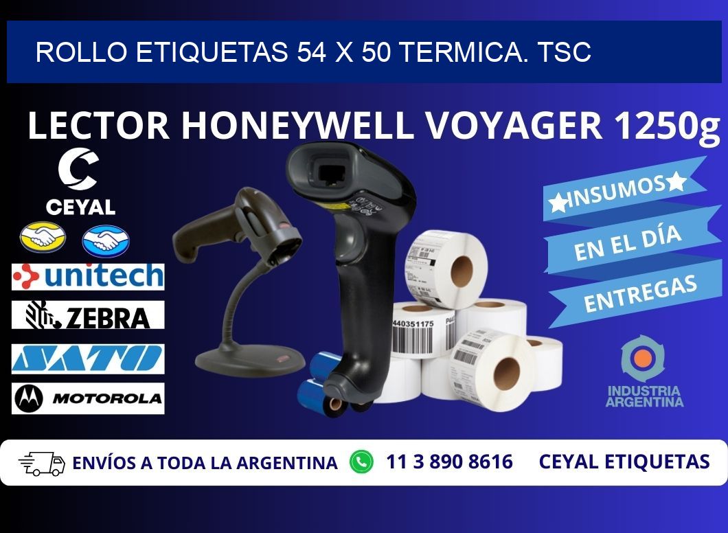 Rollo etiquetas 54 x 50 termica. tsc