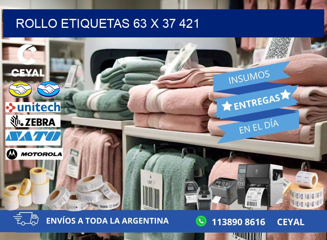 Rollo etiquetas 63 x 37 421