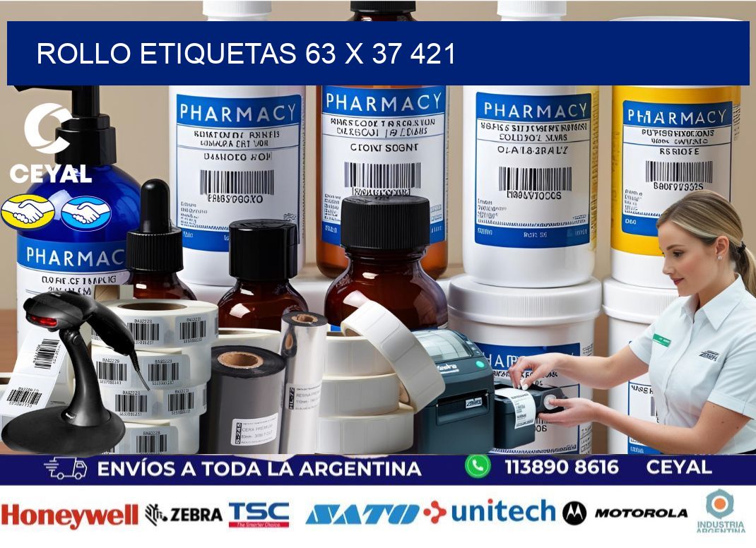 Rollo etiquetas 63 x 37 421
