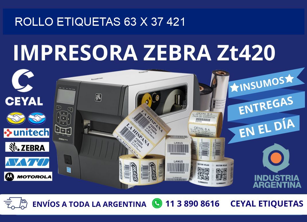 Rollo etiquetas 63 x 37 421