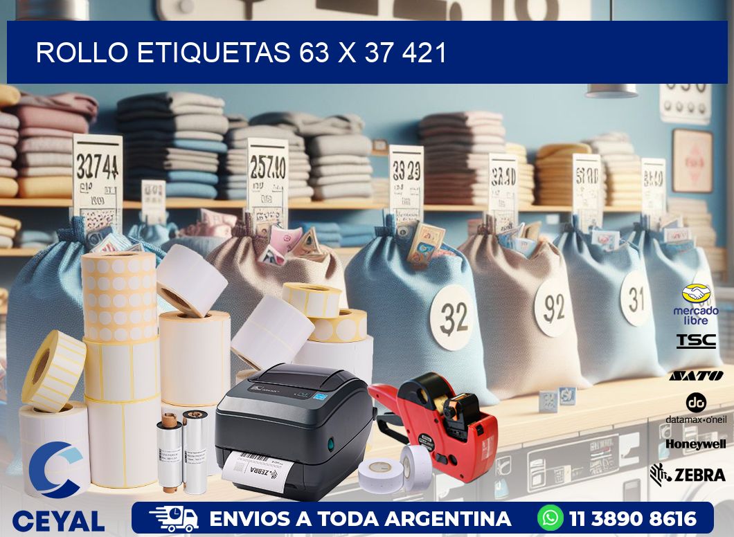 Rollo etiquetas 63 x 37 421