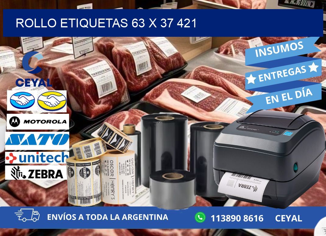 Rollo etiquetas 63 x 37 421