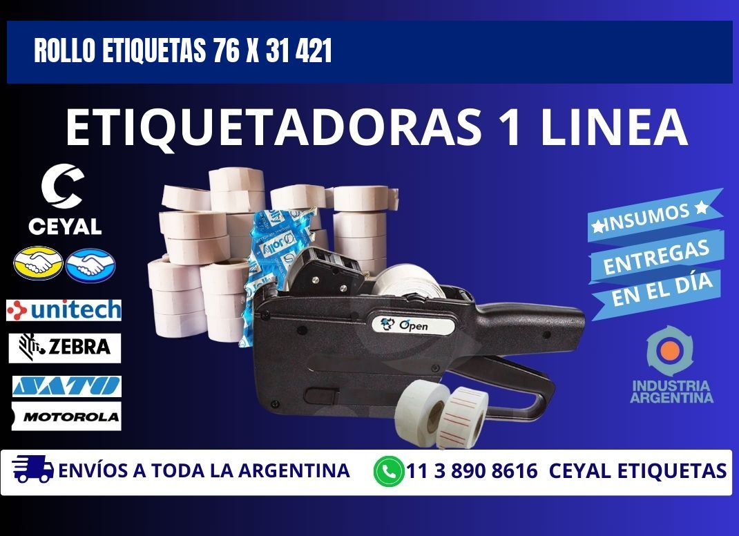 Rollo etiquetas 76 x 31 421