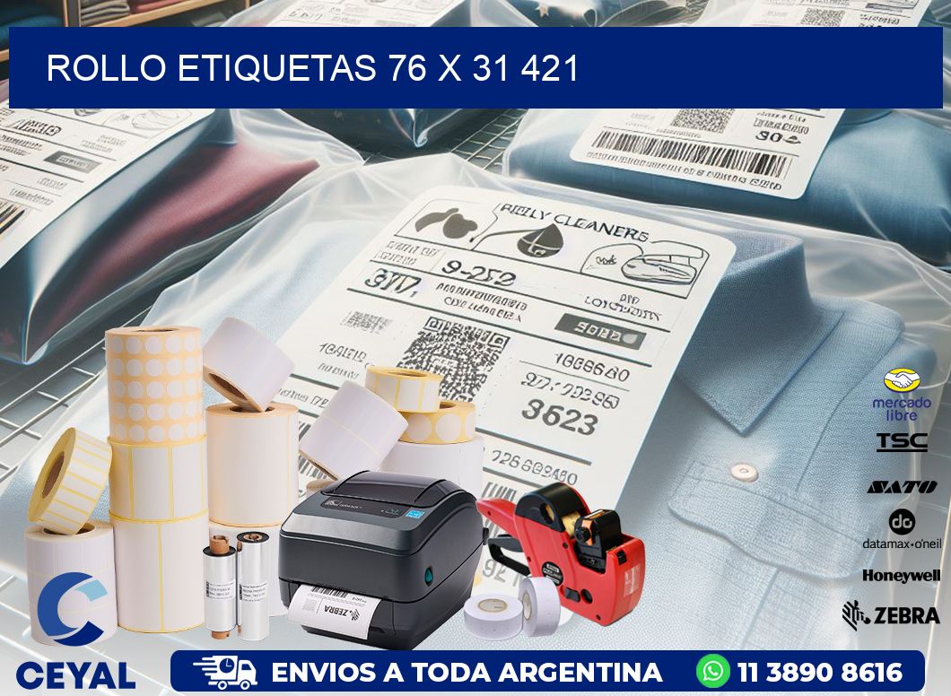 Rollo etiquetas 76 x 31 421