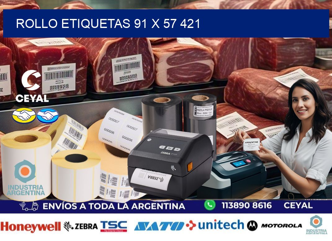 Rollo etiquetas 91 x 57 421