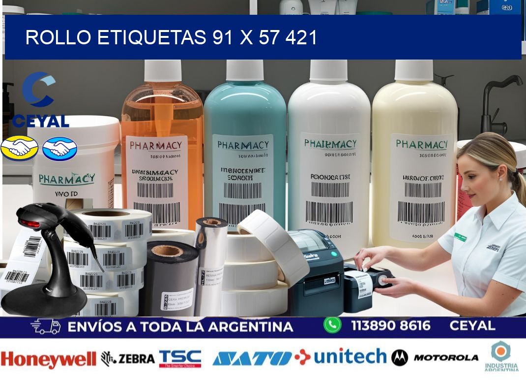 Rollo etiquetas 91 x 57 421