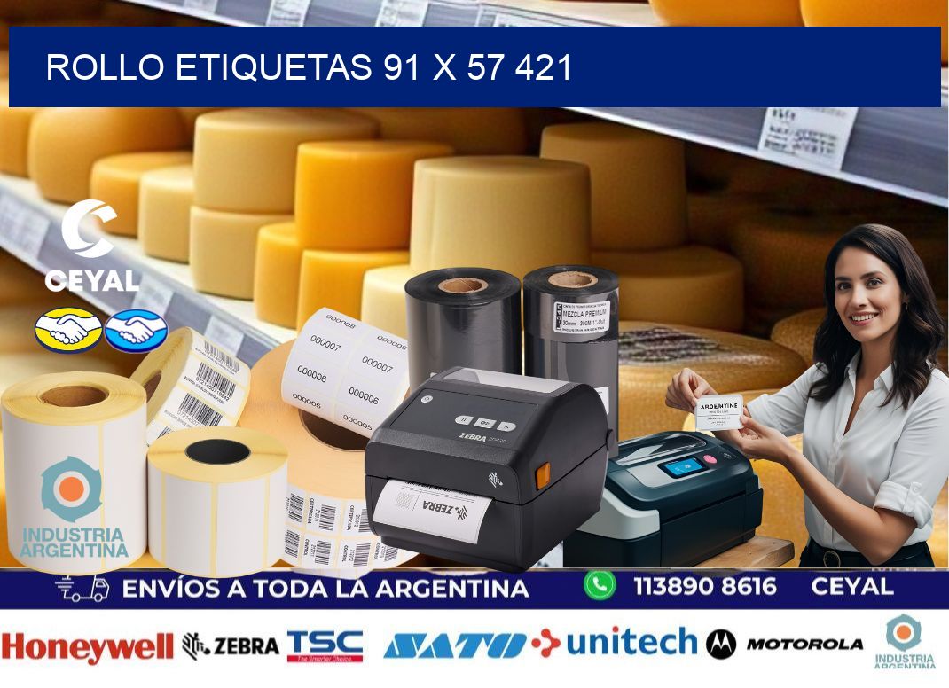 Rollo etiquetas 91 x 57 421