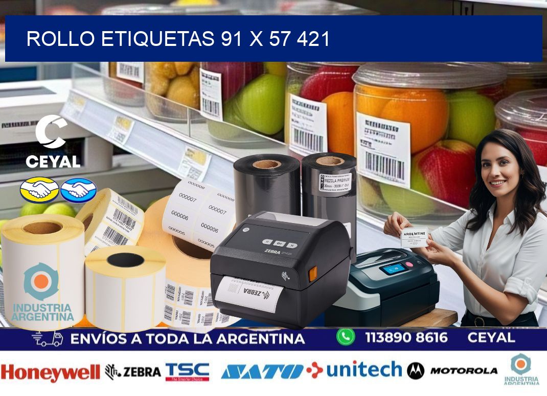 Rollo etiquetas 91 x 57 421