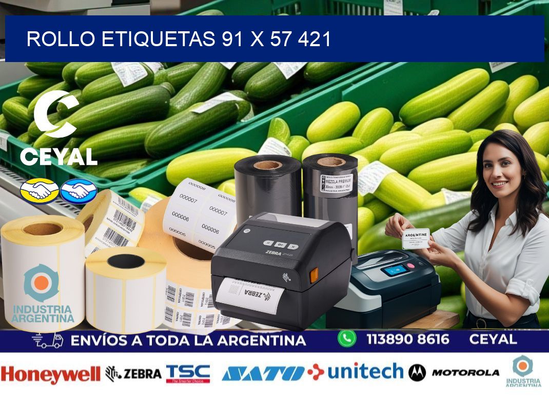 Rollo etiquetas 91 x 57 421