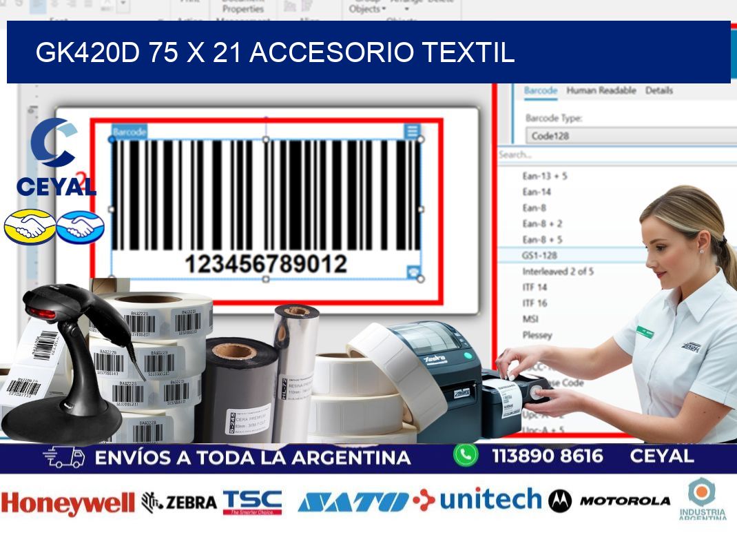 GK420D 75 x 21 ACCESORIO TEXTIL