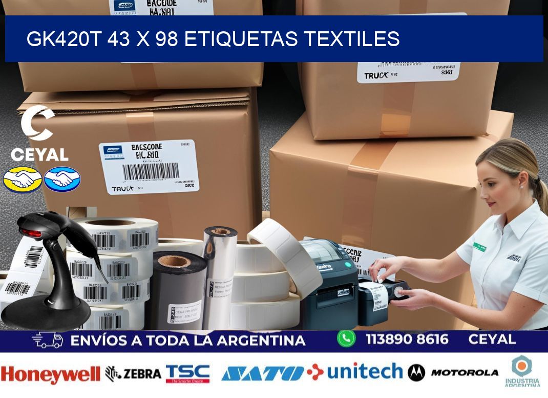 GK420T 43 x 98 ETIQUETAS TEXTILES