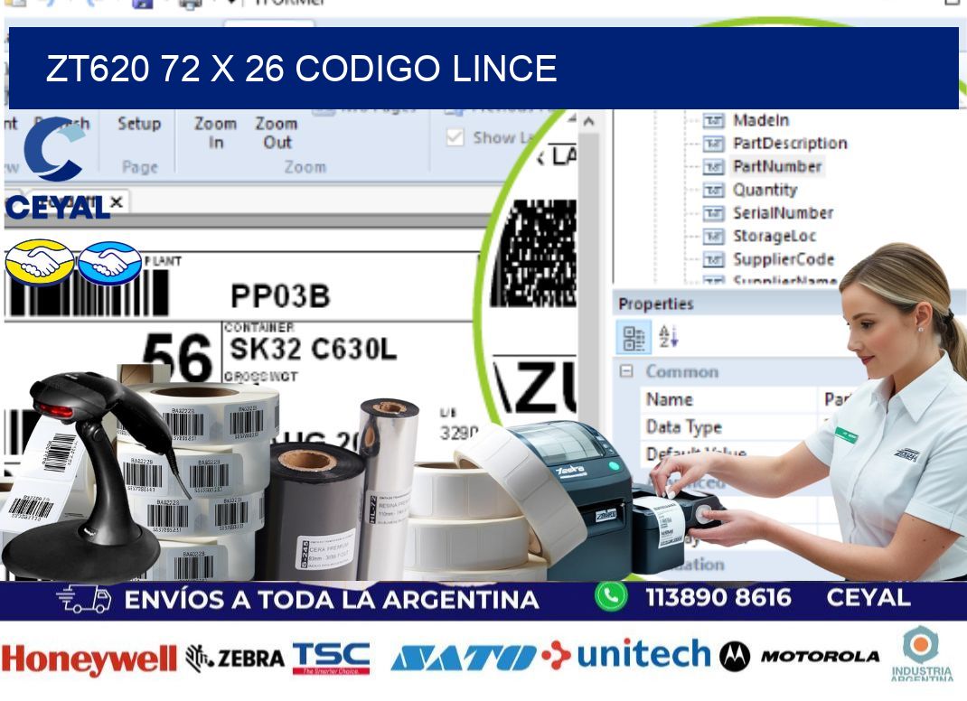 ZT620 72 x 26 CODIGO LINCE