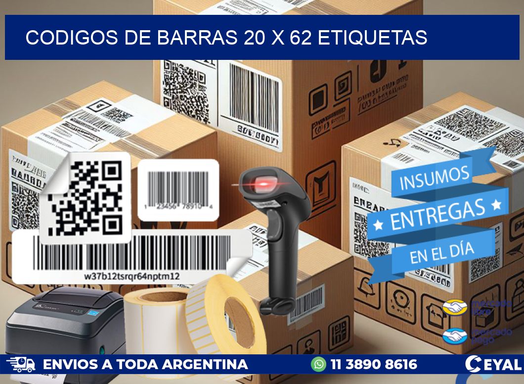codigos de barras 20 x 62 etiquetas