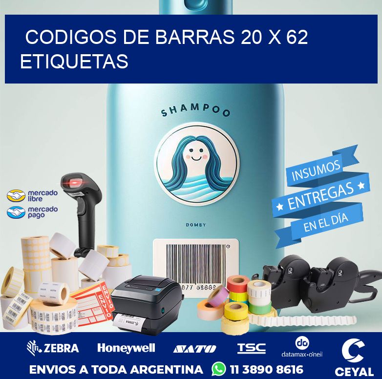 codigos de barras 20 x 62 etiquetas