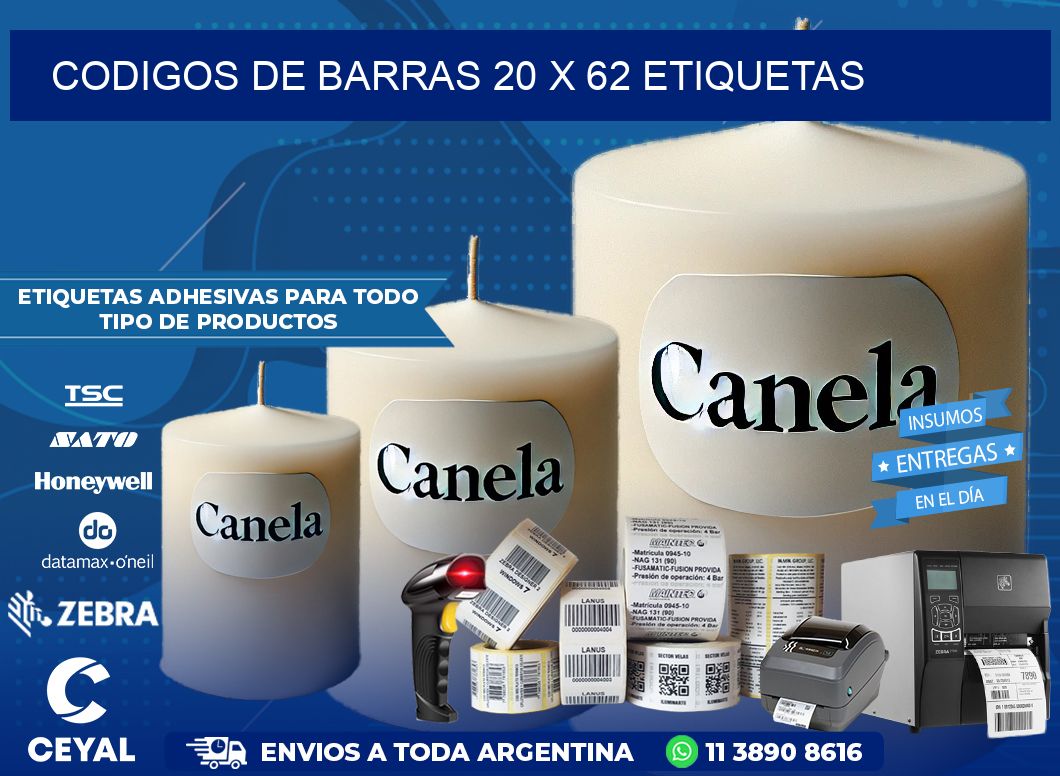 codigos de barras 20 x 62 etiquetas