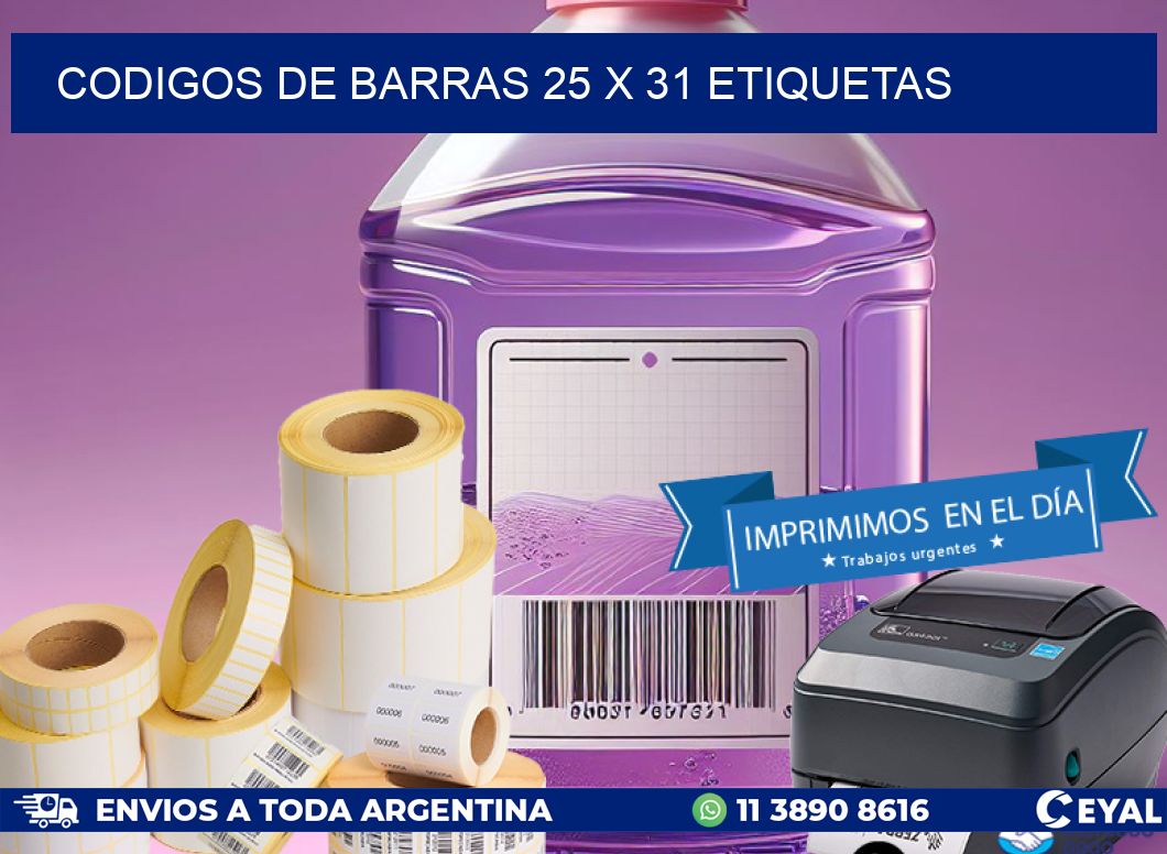 codigos de barras 25 x 31 etiquetas