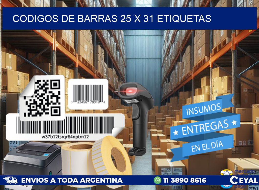 codigos de barras 25 x 31 etiquetas
