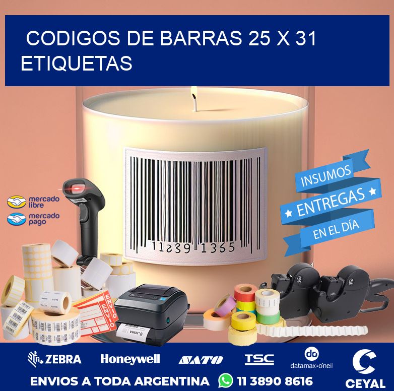 codigos de barras 25 x 31 etiquetas