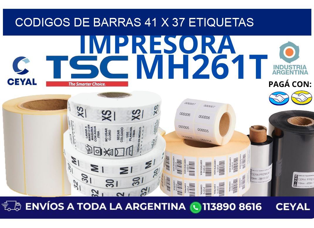 codigos de barras 41 x 37 etiquetas