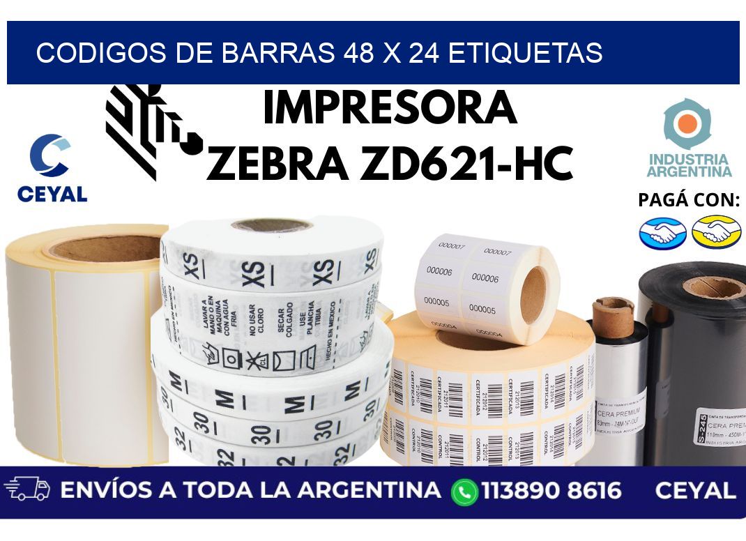 codigos de barras 48 x 24 etiquetas