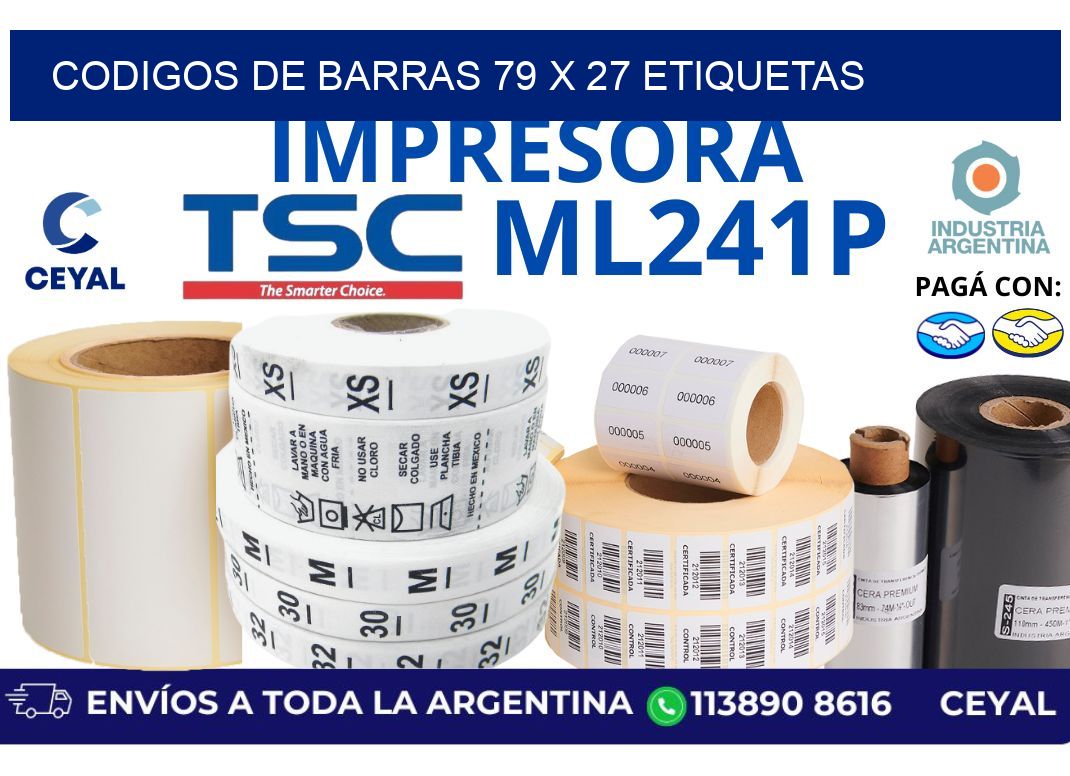 codigos de barras 79 x 27 etiquetas
