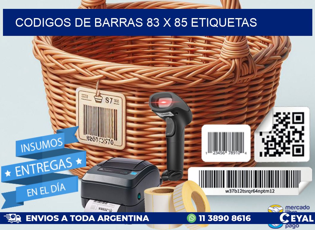 codigos de barras 83 x 85 etiquetas