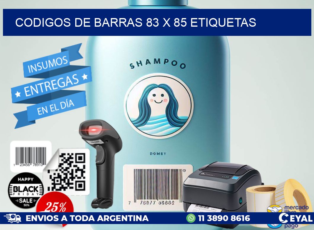 codigos de barras 83 x 85 etiquetas