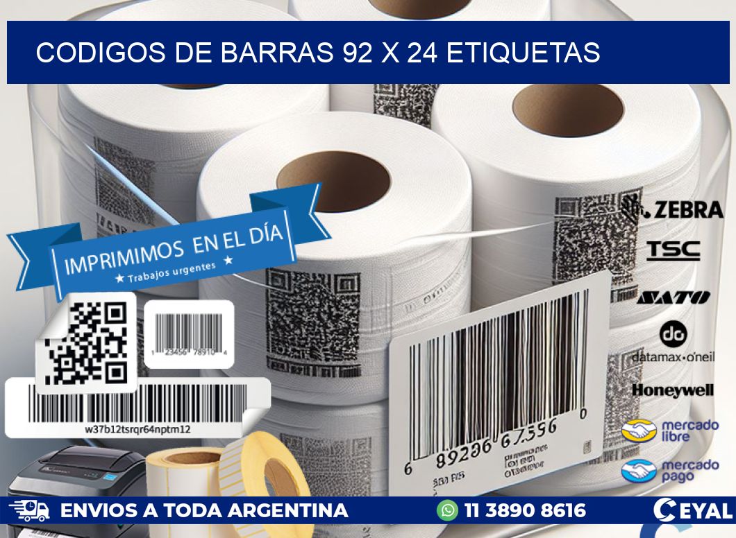codigos de barras 92 x 24 etiquetas