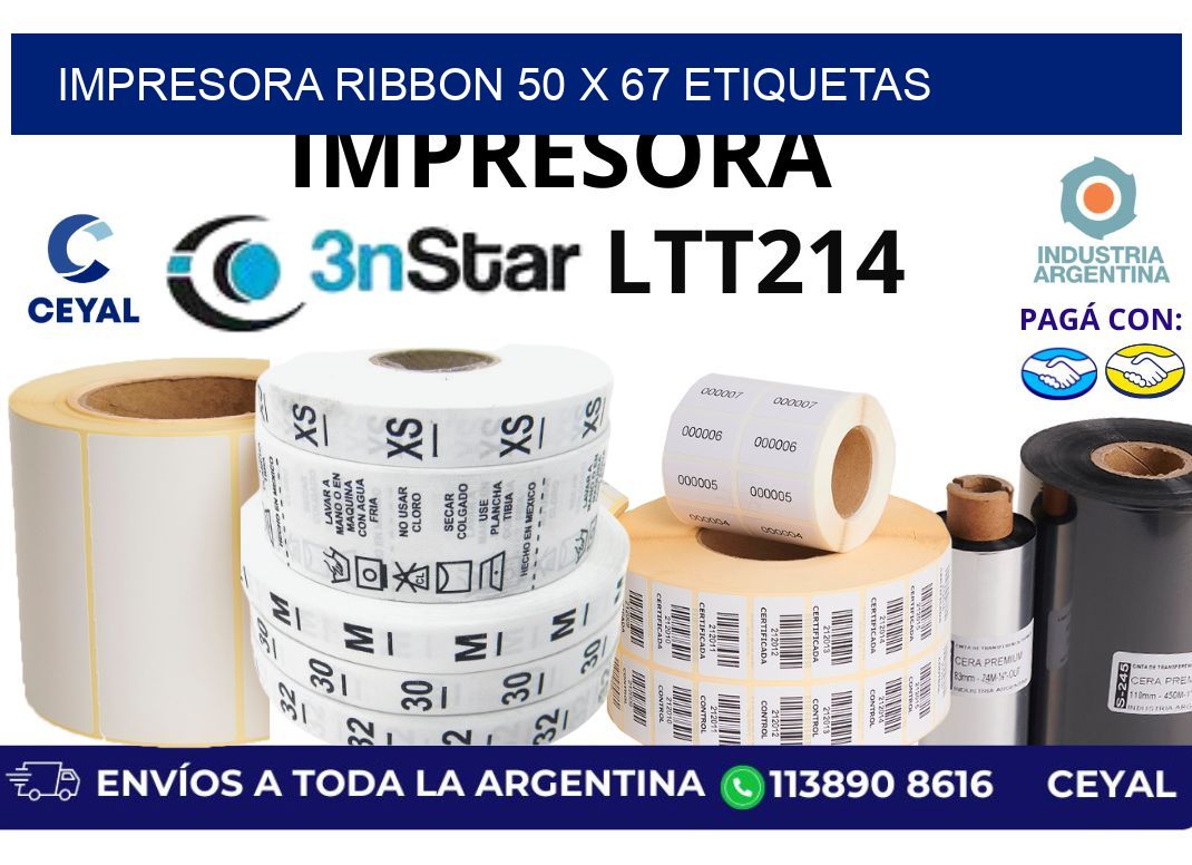 impresora ribbon 50 x 67 etiquetas