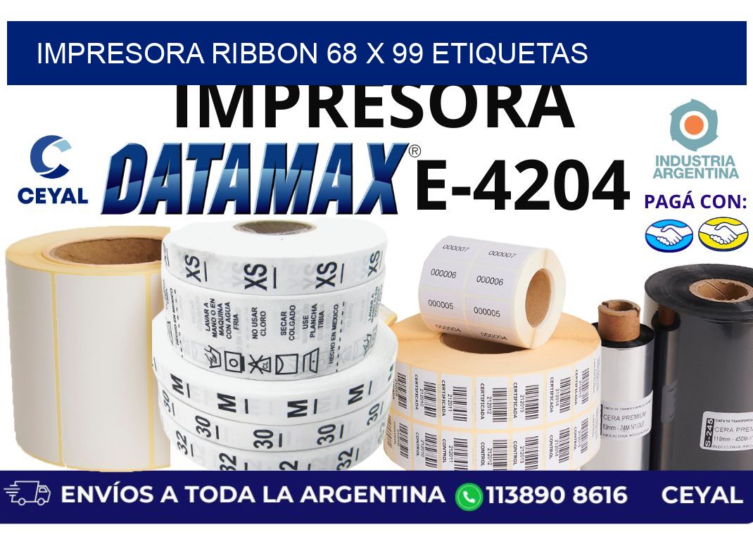 impresora ribbon 68 x 99 etiquetas