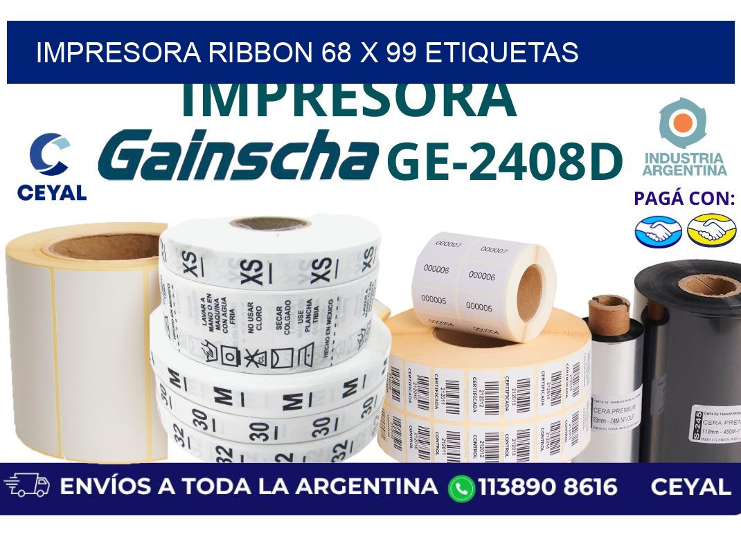 impresora ribbon 68 x 99 etiquetas