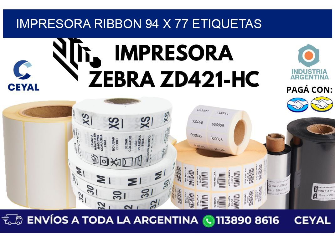 impresora ribbon 94 x 77 etiquetas