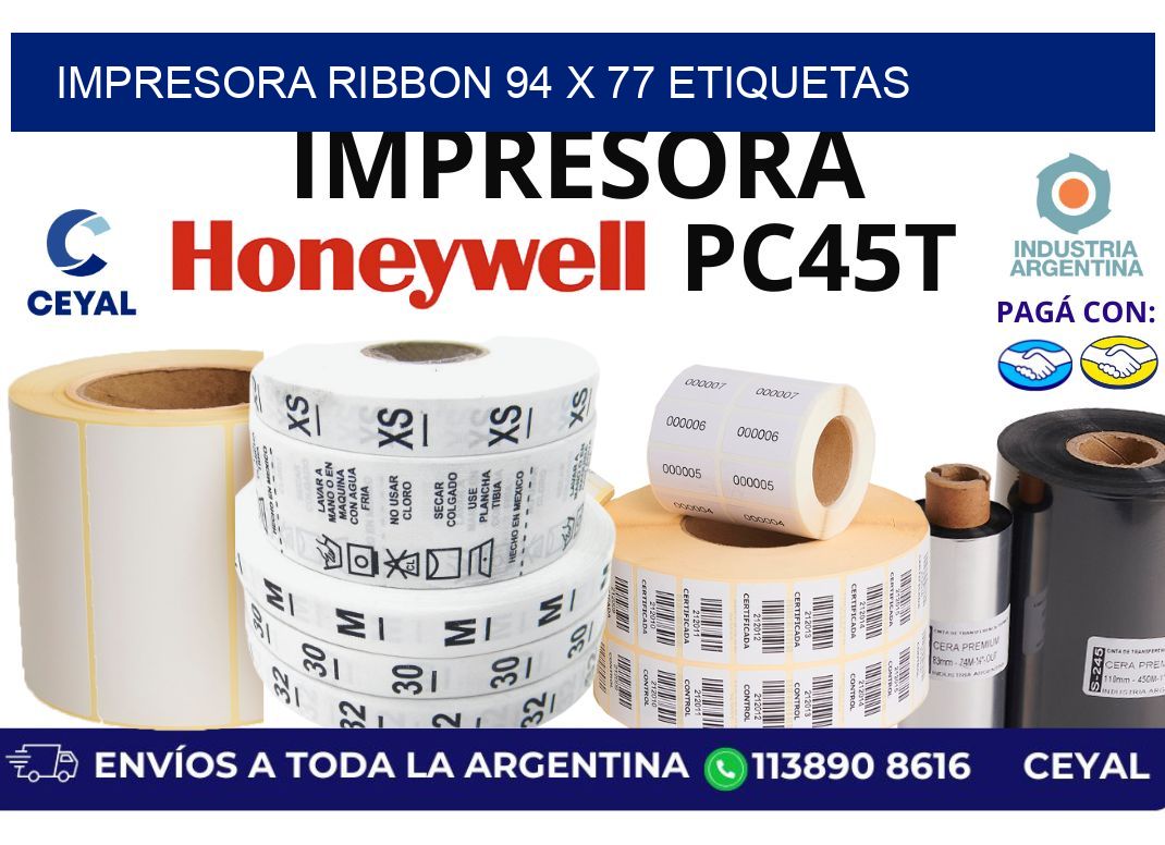 impresora ribbon 94 x 77 etiquetas