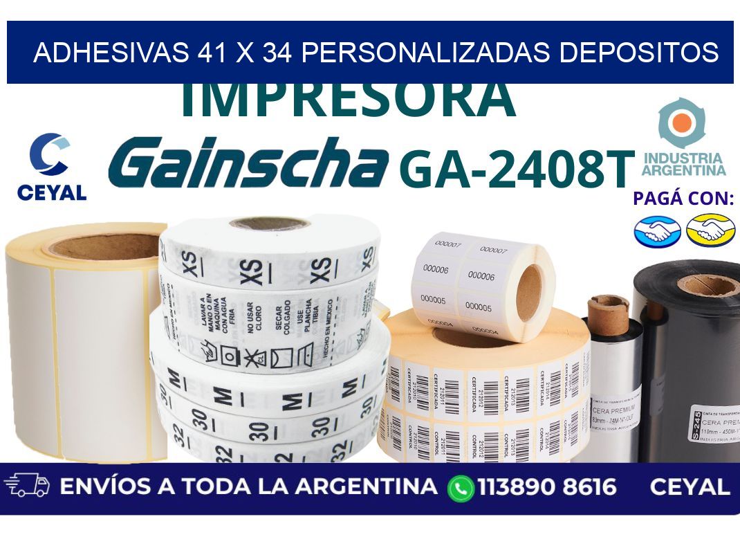adhesivas 41 x 34 personalizadas depositos