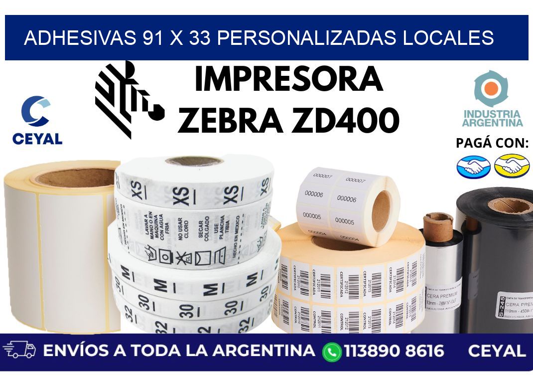 adhesivas 91 x 33 personalizadas locales