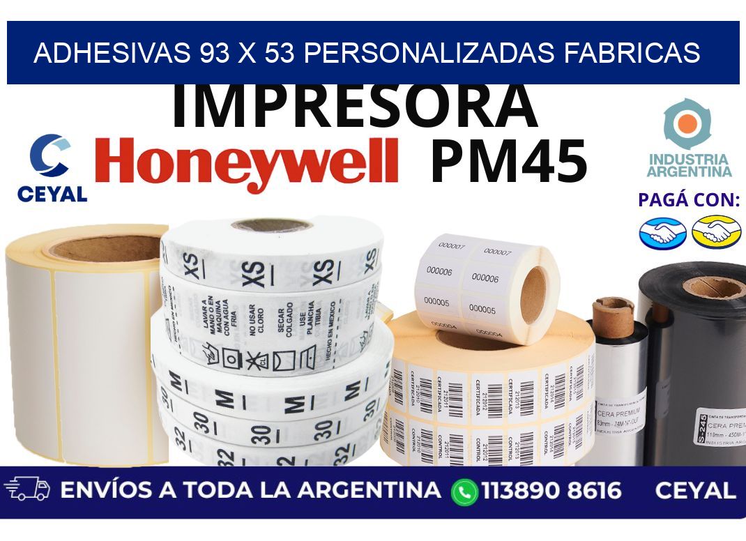 adhesivas 93 x 53 personalizadas fabricas