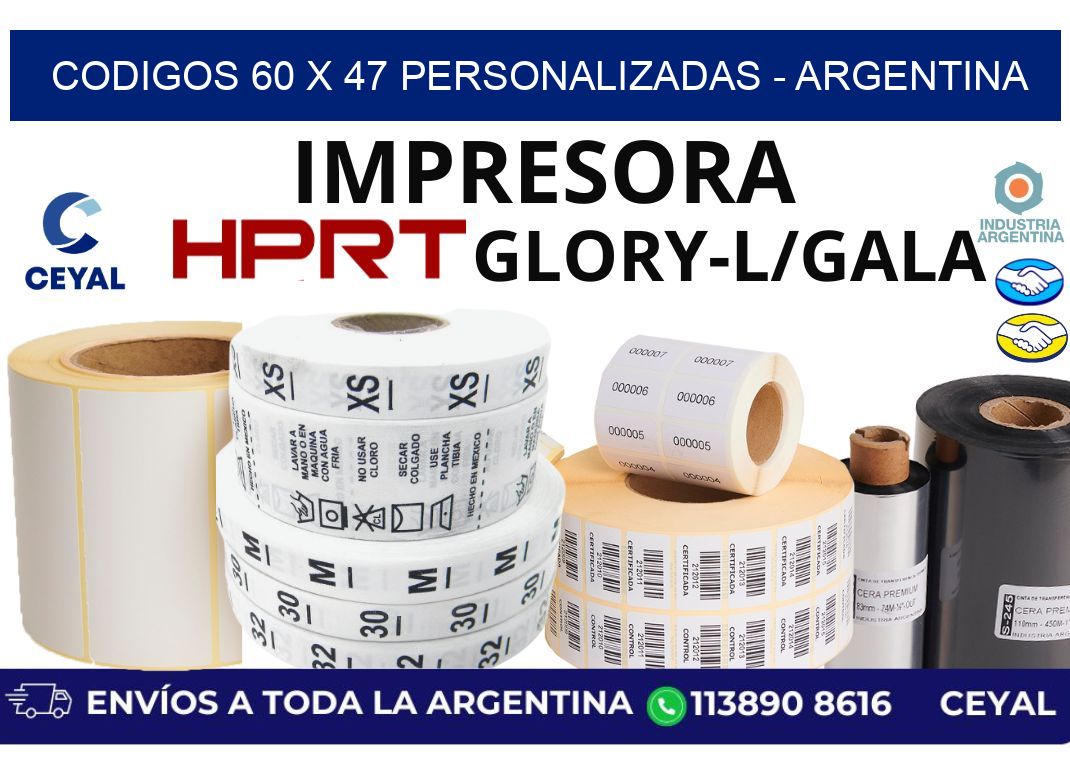 codigos 60 x 47 personalizadas - Argentina