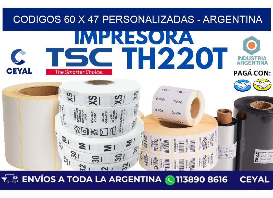 codigos 60 x 47 personalizadas – Argentina