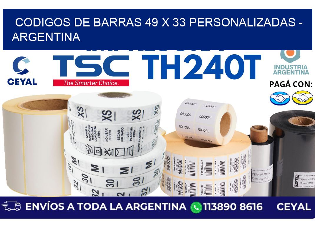 codigos de barras 49 x 33 personalizadas – Argentina