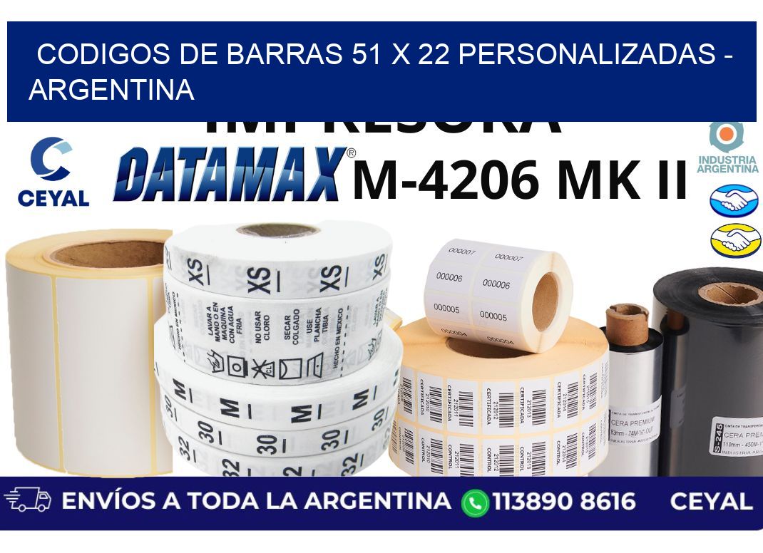 codigos de barras 51 x 22 personalizadas – Argentina