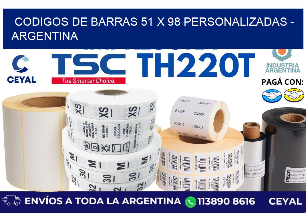 codigos de barras 51 x 98 personalizadas – Argentina