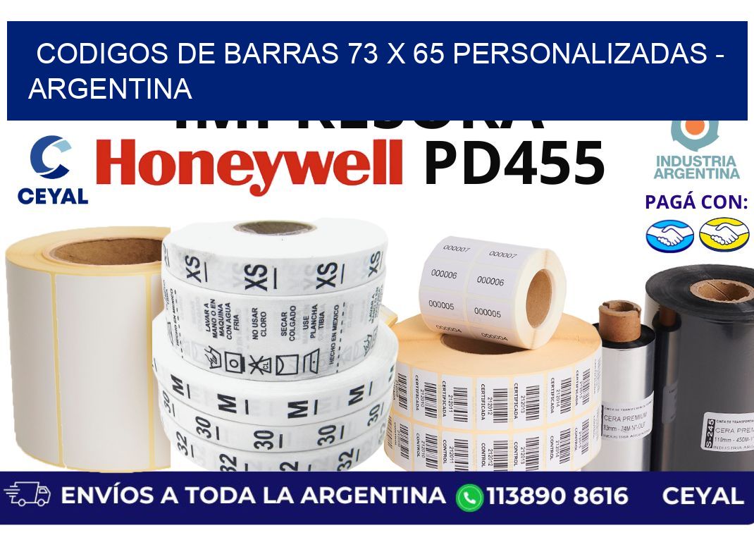 codigos de barras 73 x 65 personalizadas - Argentina